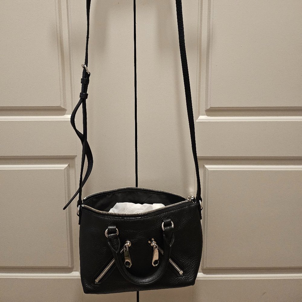 REBECCA MINKOFF Black Leather Crossbody Bag